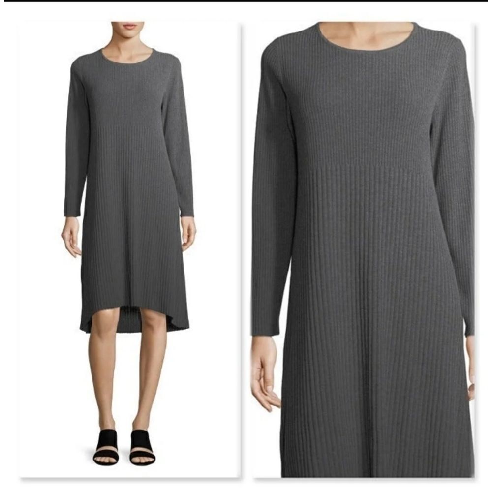 Eileen Fisher Ribbed Wool Sweater Dress
